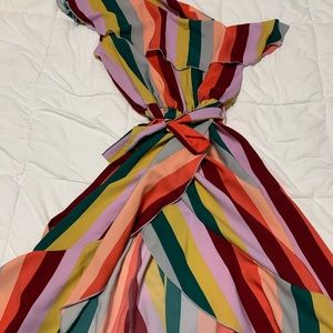 Vici - one shoulder striped dress